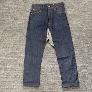 RTH X Levis Custom Jeans Small Dropped Crotch Tapered 28X26 Dark Wash Raw Denim